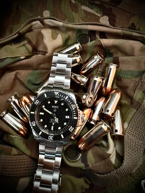 MWC 24 Jewel 300m Automatic Military Divers Watch with Sapphire Crystal and Ceramic Bezel on a Matching Stainless Steel Bracelet - Image 23