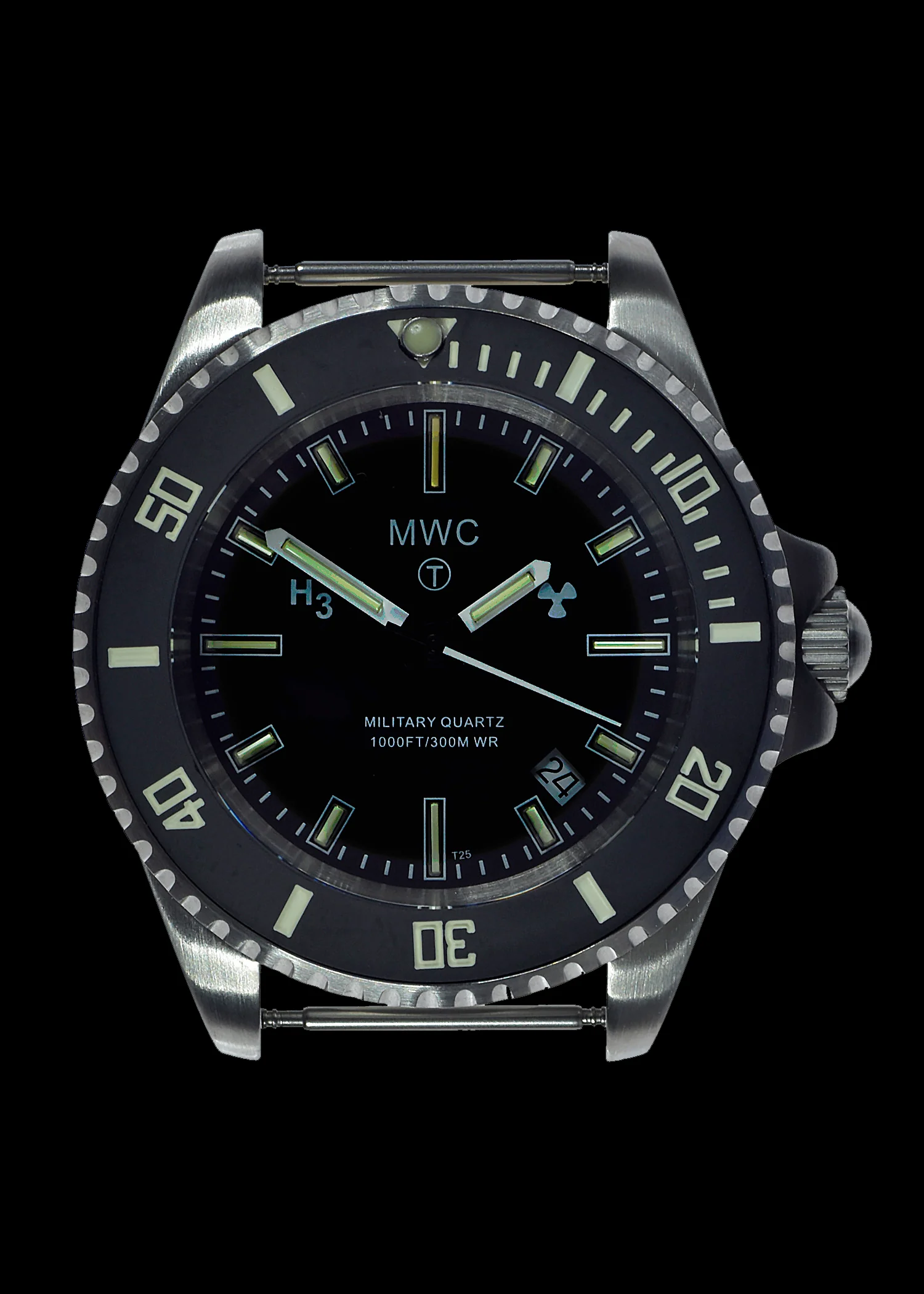 MWC 300m Stainless Steel Quartz Military Divers Watch with Tritium GTLS and 10 Year Battery Life - Image 3
