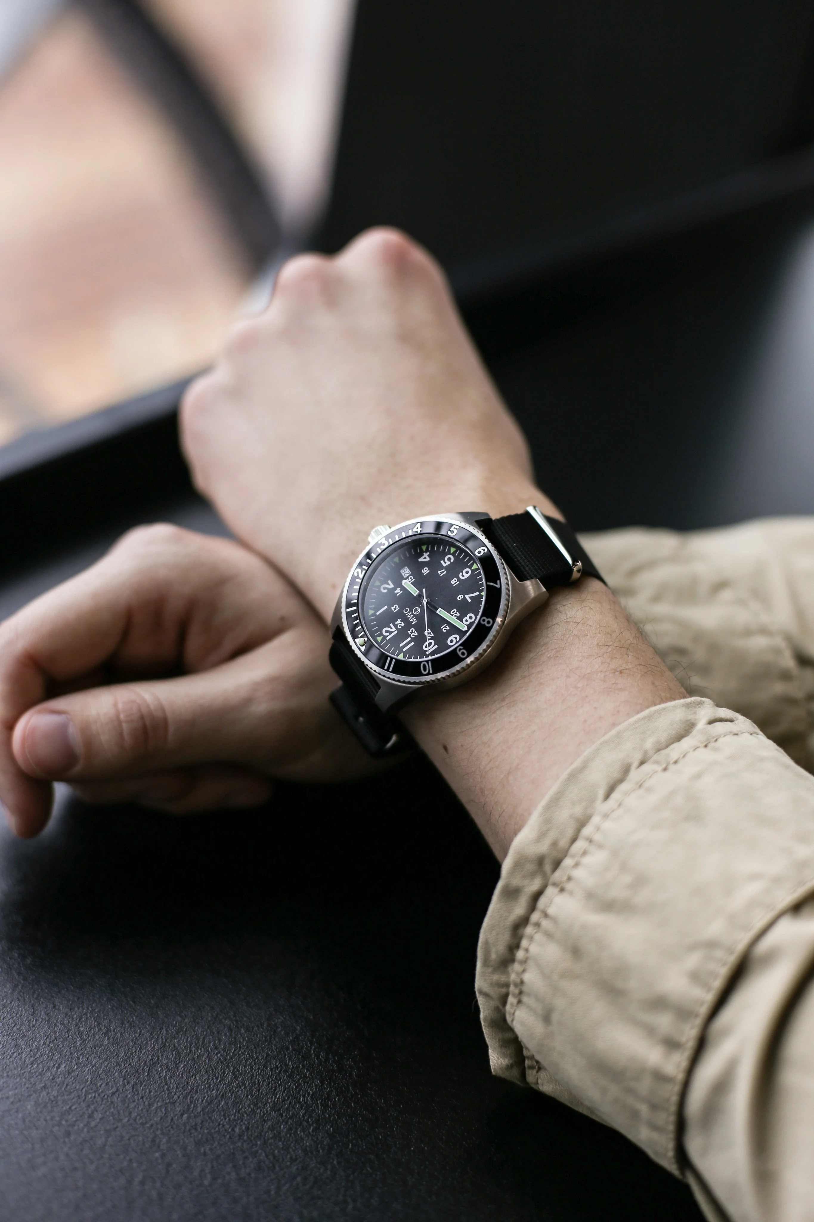 MWC 300m Water Resistant Stainless Steel Navigator Watch with Luminova (Automatic) - Image 13