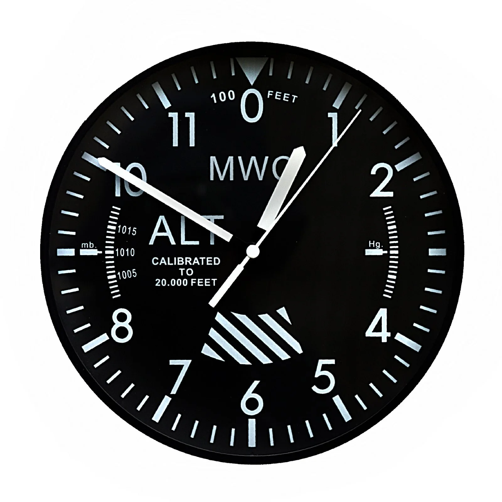 MWC Altimeter Wall Clock with a Sweep Second Hand and Silent Quartz Movement (Size 22.5 cm / approx 9") - Image 3