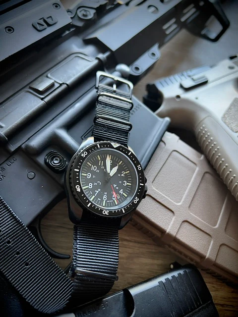 MWC Automatic Black PVD Military Divers Watch - Tritium / GTLS Illumination, Ceramic Bezel and Sapphire Crystal - Image 10