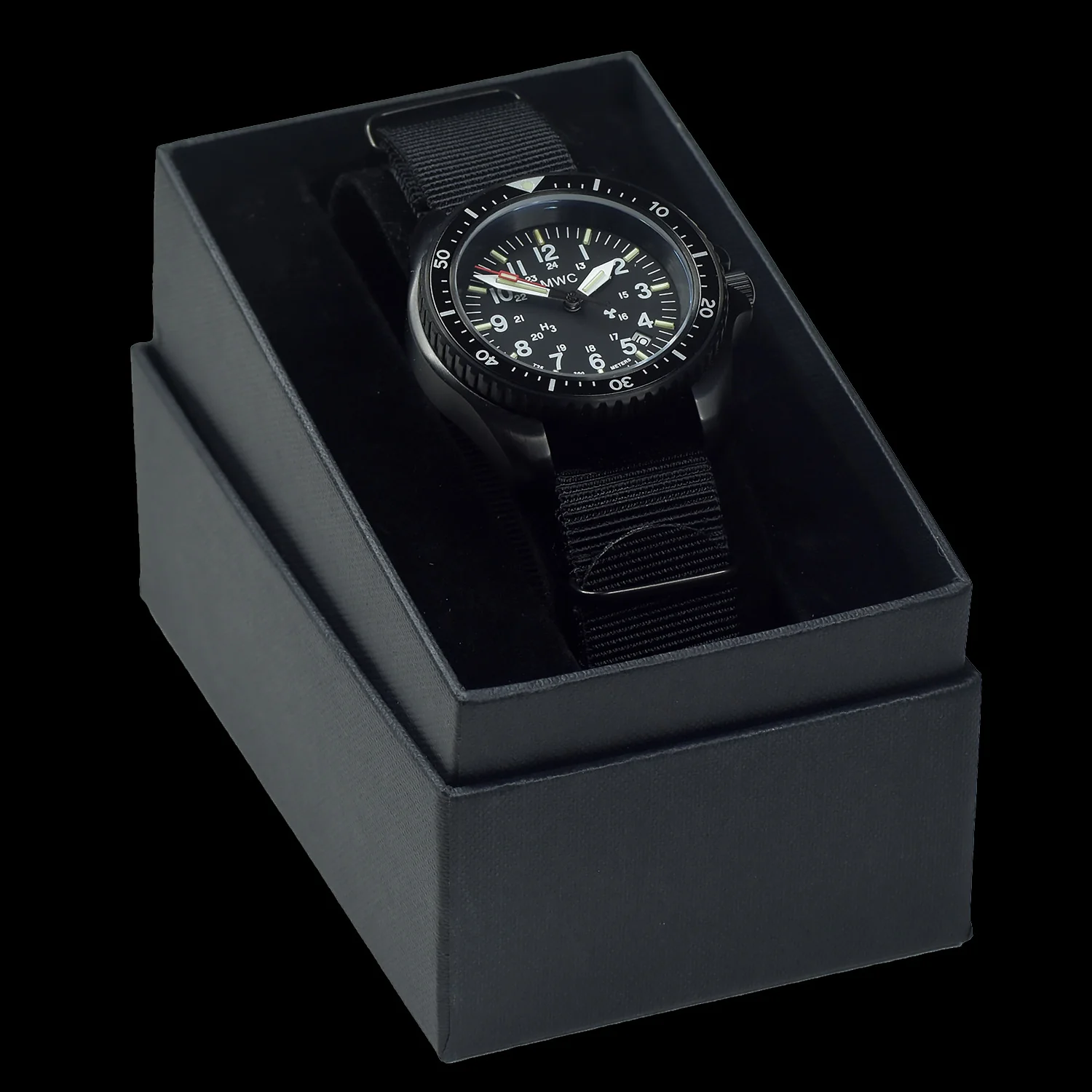 MWC Automatic Black PVD Military Divers Watch - Tritium / GTLS Illumination, Ceramic Bezel and Sapphire Crystal - Image 5