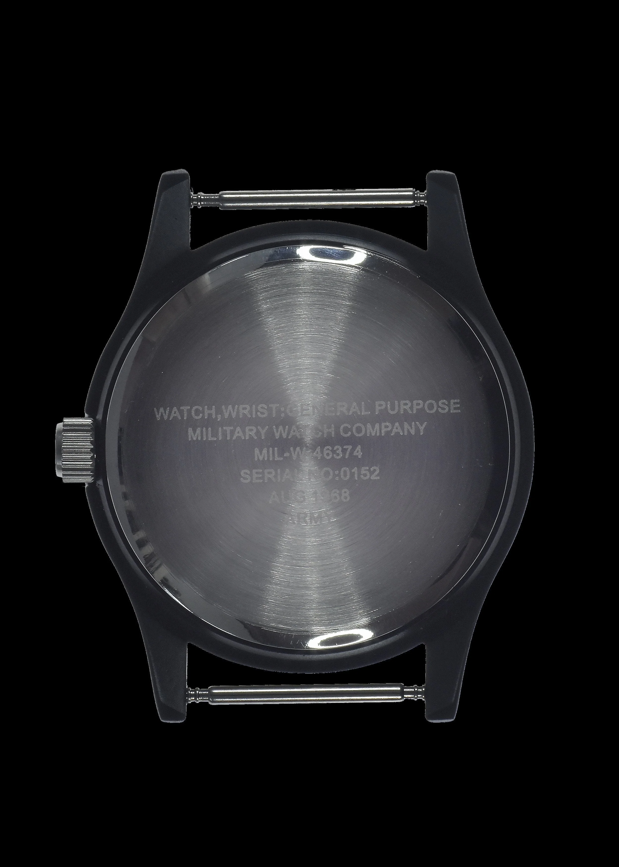 MWC Classic 1960s/70s Pattern Matt Black Vietnam Watch on Matching Webbing Strap - Image 3