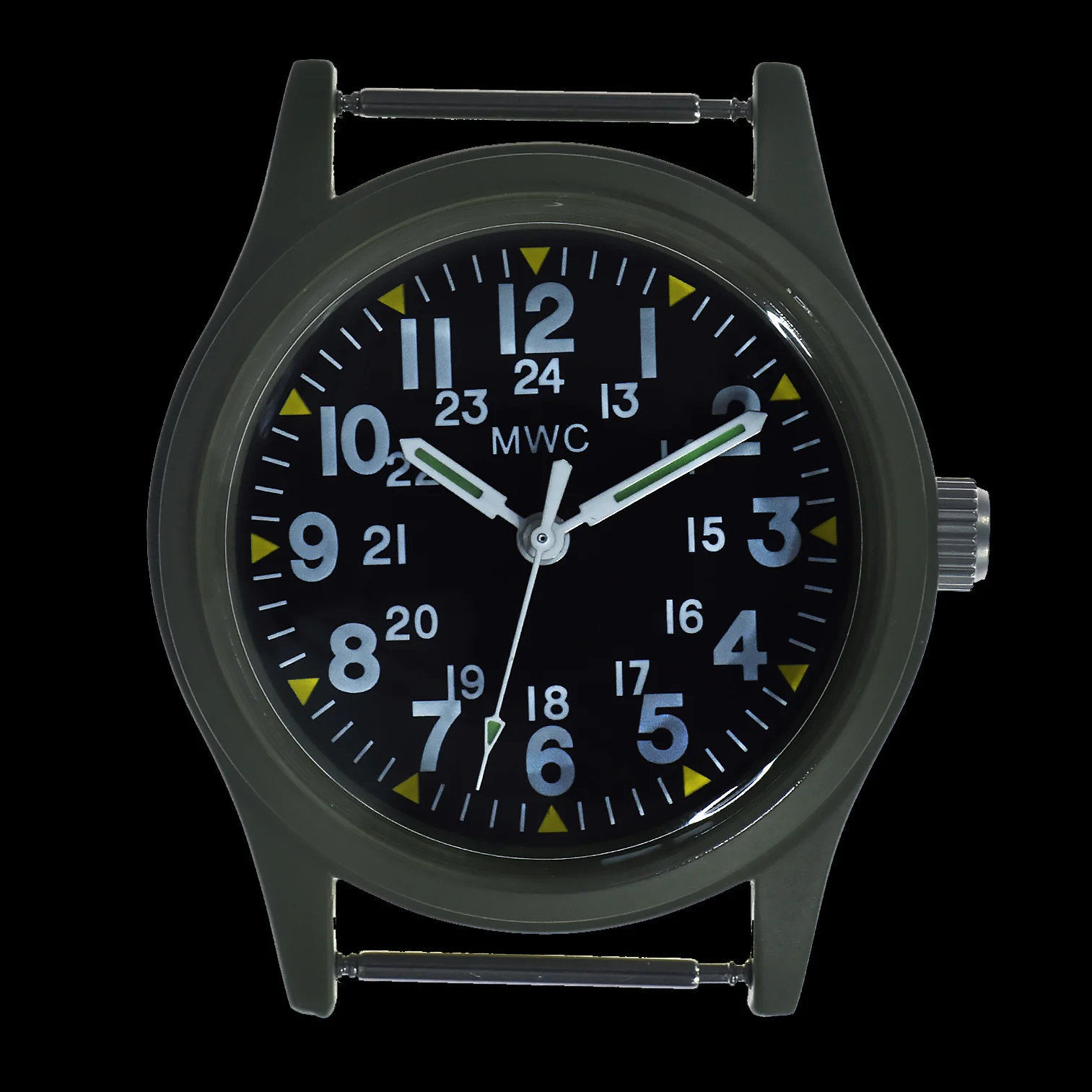 MWC Classic 1960s/70s Pattern Olive Drab Vietnam Watch on Matching Webbing Strap - Image 2