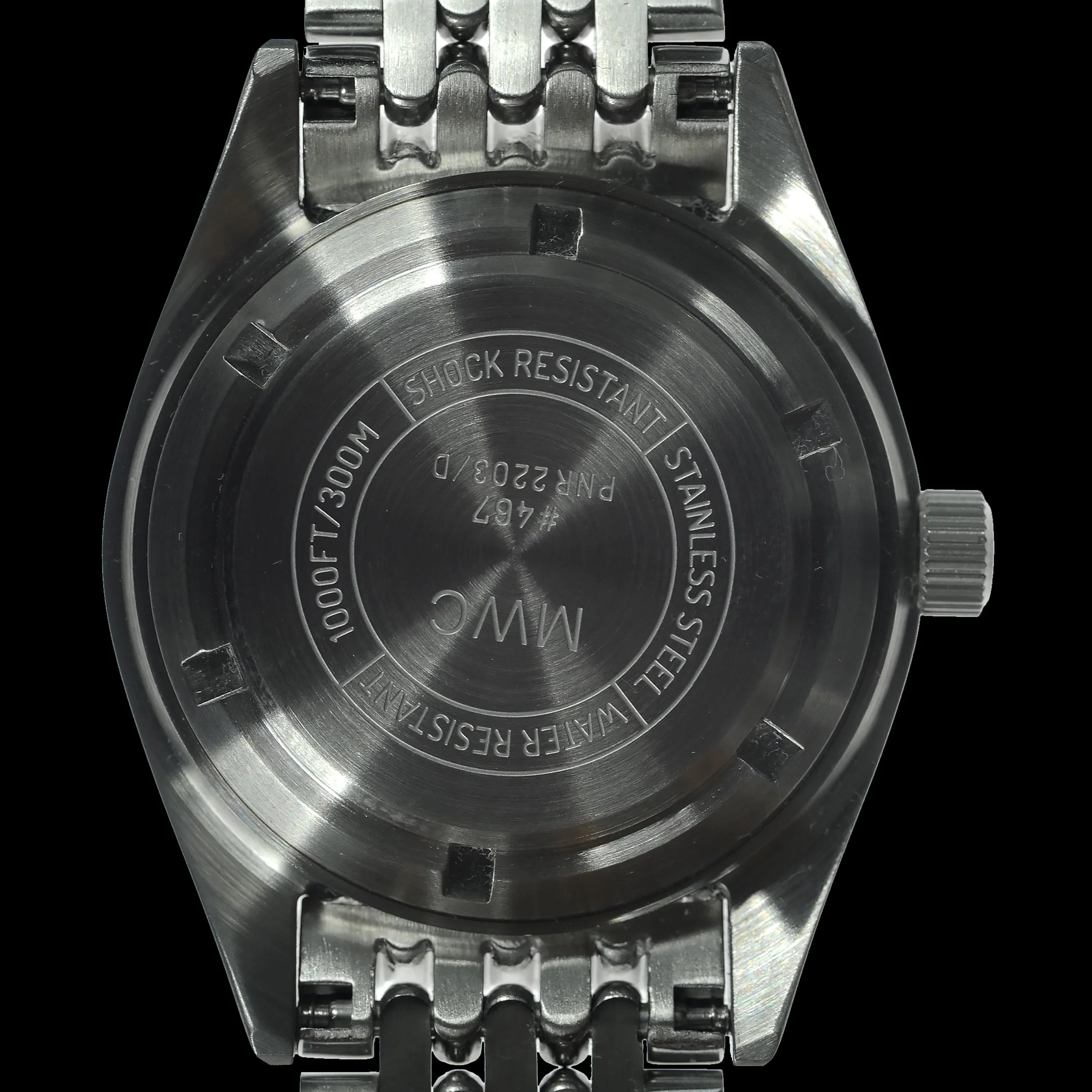 MWC Classic 1960s Pattern Automatic Dual Time Zone Divers Pattern Watch with Sapphire Crystal on a Matching Steel Bracelet - Image 4