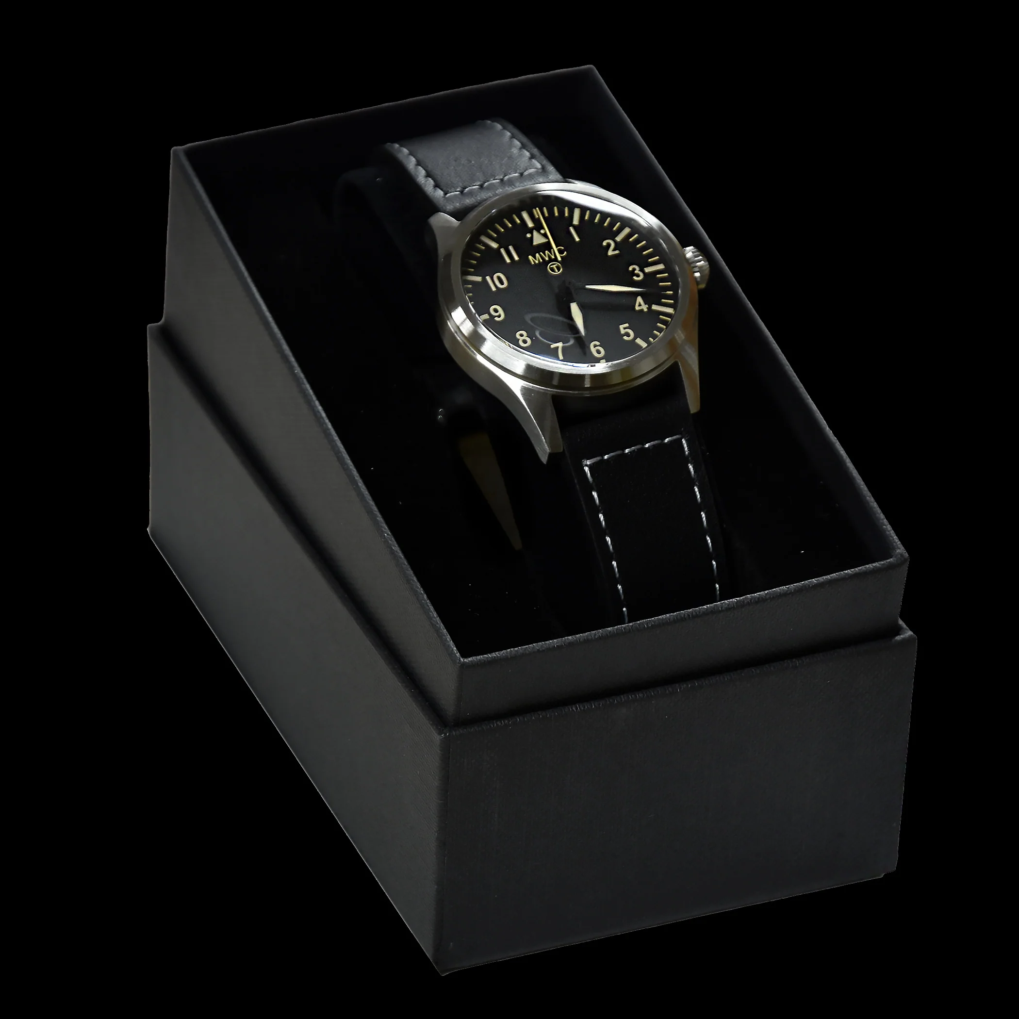 MWC Classic 40mm Stainless Steel Aviator Watch with 24 Jewel Automatic Movement and 100m Water Resistance - Image 4