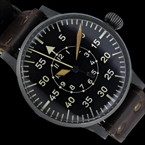 MWC Classic 46mm Limited Edition XL Luftwaffe Pattern Military Aviators Watch (Retro Dial Version) with Sapphire Crystal - Image 12