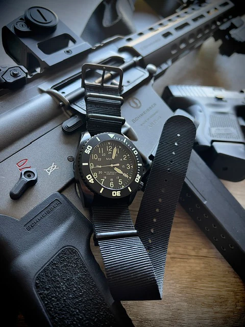 MWC "Depthmaster" 100atm / 3,280ft / 1000m Water Resistant Military Divers Watch in PVD Stainless Steel Case with Helium Valve (Automatic) - Image 12