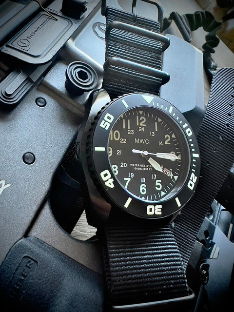 MWC "Depthmaster" 100atm / 3,280ft / 1000m Water Resistant Military Divers Watch in PVD Stainless Steel Case with Helium Valve (Automatic) - Image 10