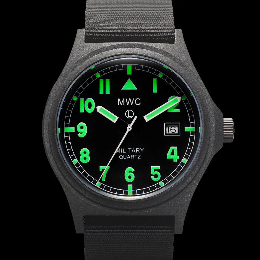 MWC G10 100m PVD Stealth Military Watch with Fixed Strap Bars, 10 Year Battery Life, Screw Crown & Caseback - Image 5
