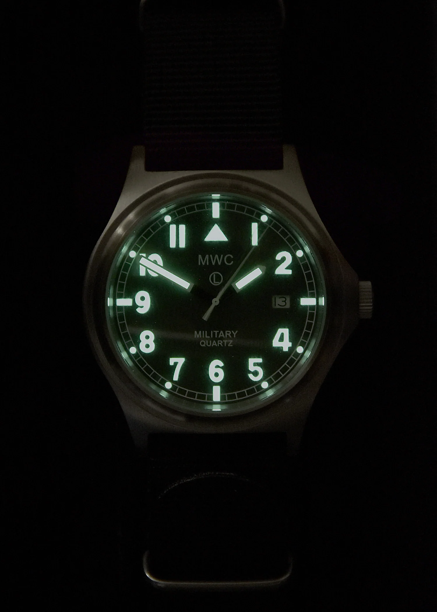 MWC G10 100m Water resistant Military Watch in Stainless Steel Satin Finish Case with Screw Crown and Ten Year Battery Life - Image 4