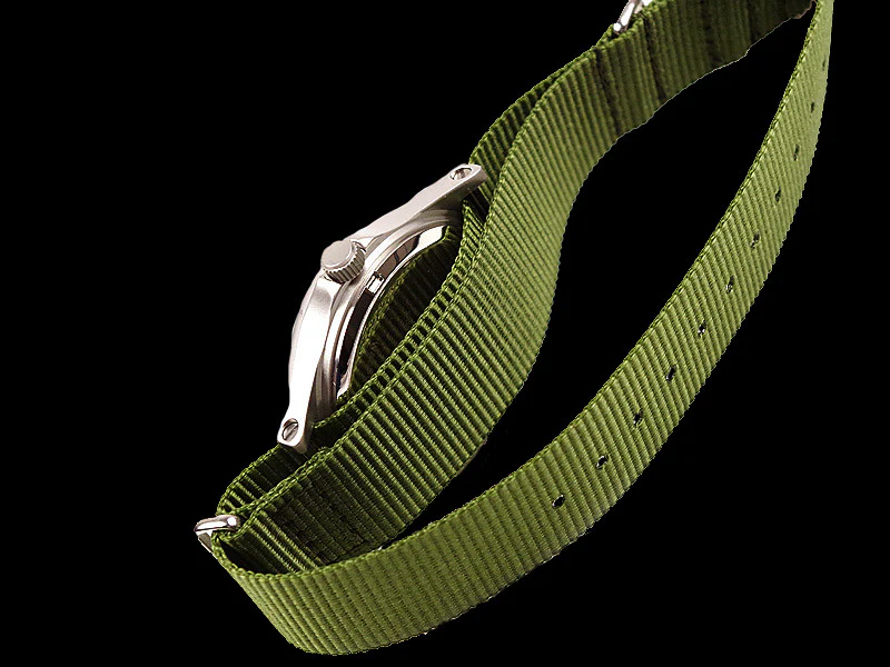 MWC G10 LM Stainless Steel Military Watch (Olive Green Strap) With Date Window - Image 4