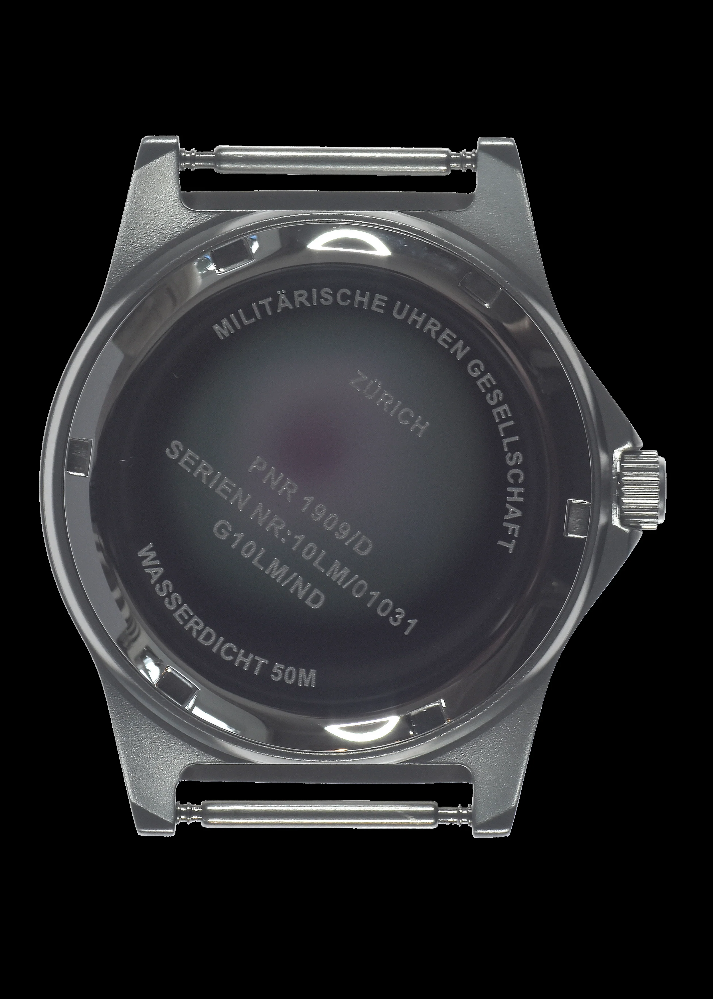 MWC G10 LM Non Date Stainless Steel Military Watch (Grey Strap) - Image 5