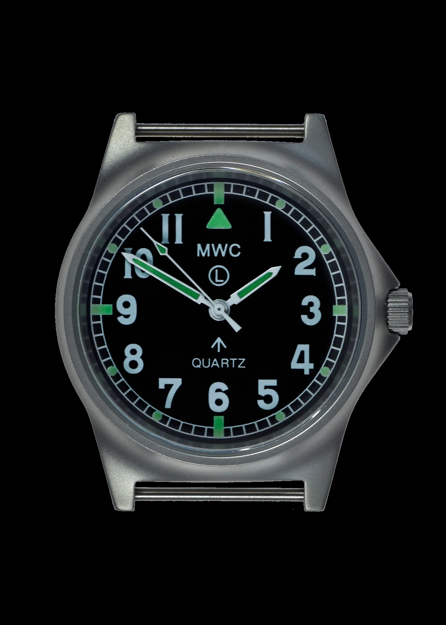 MWC G10LM Stainless Steel Military Watch – Black NATO Strap (Contract Model with Broad Arrow / Pheon) – Non-Date Window Version - Image 2