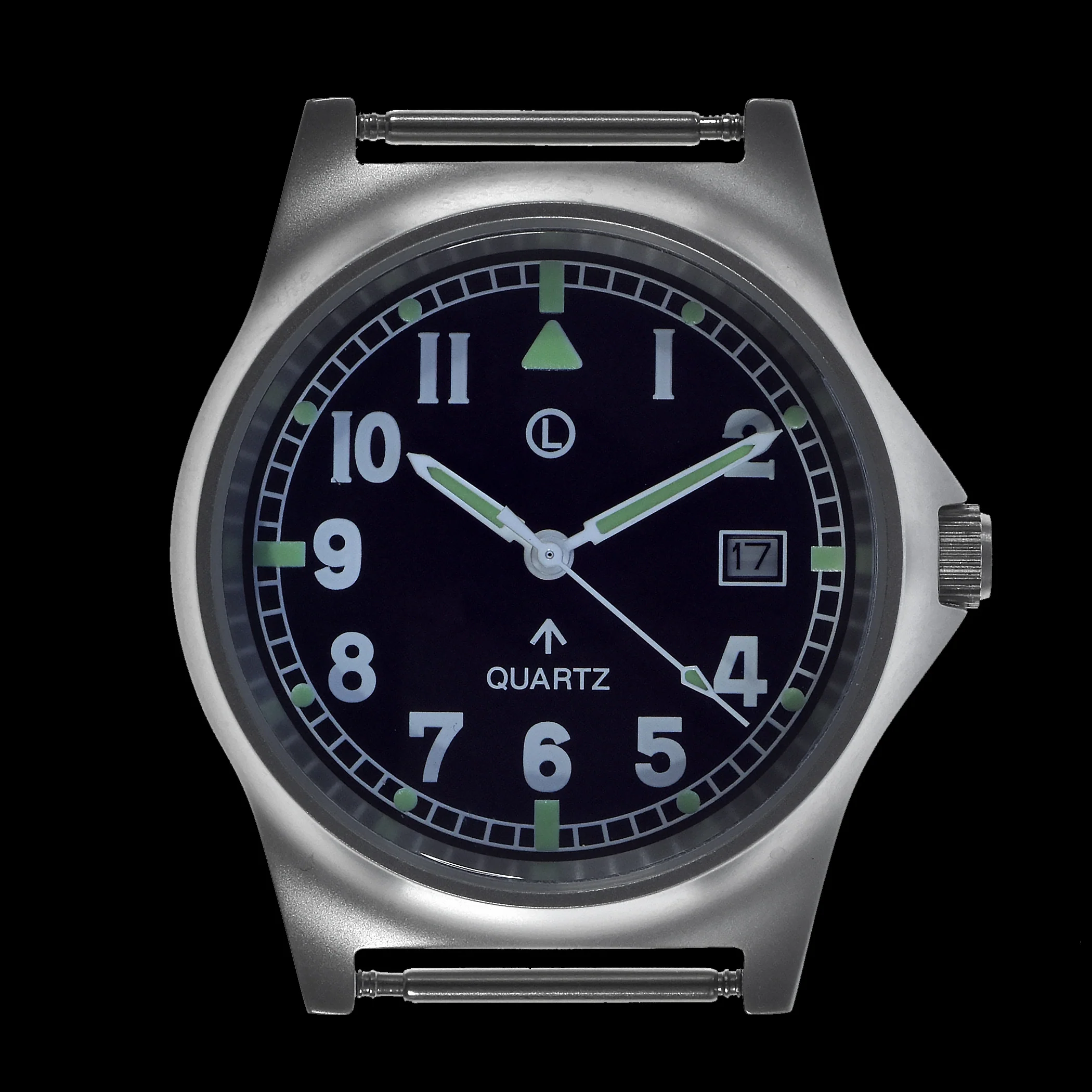 MWC G10 LM Stainless Steel Military Watch on Black Strap (Plain Engravable Caseback) - Image 2