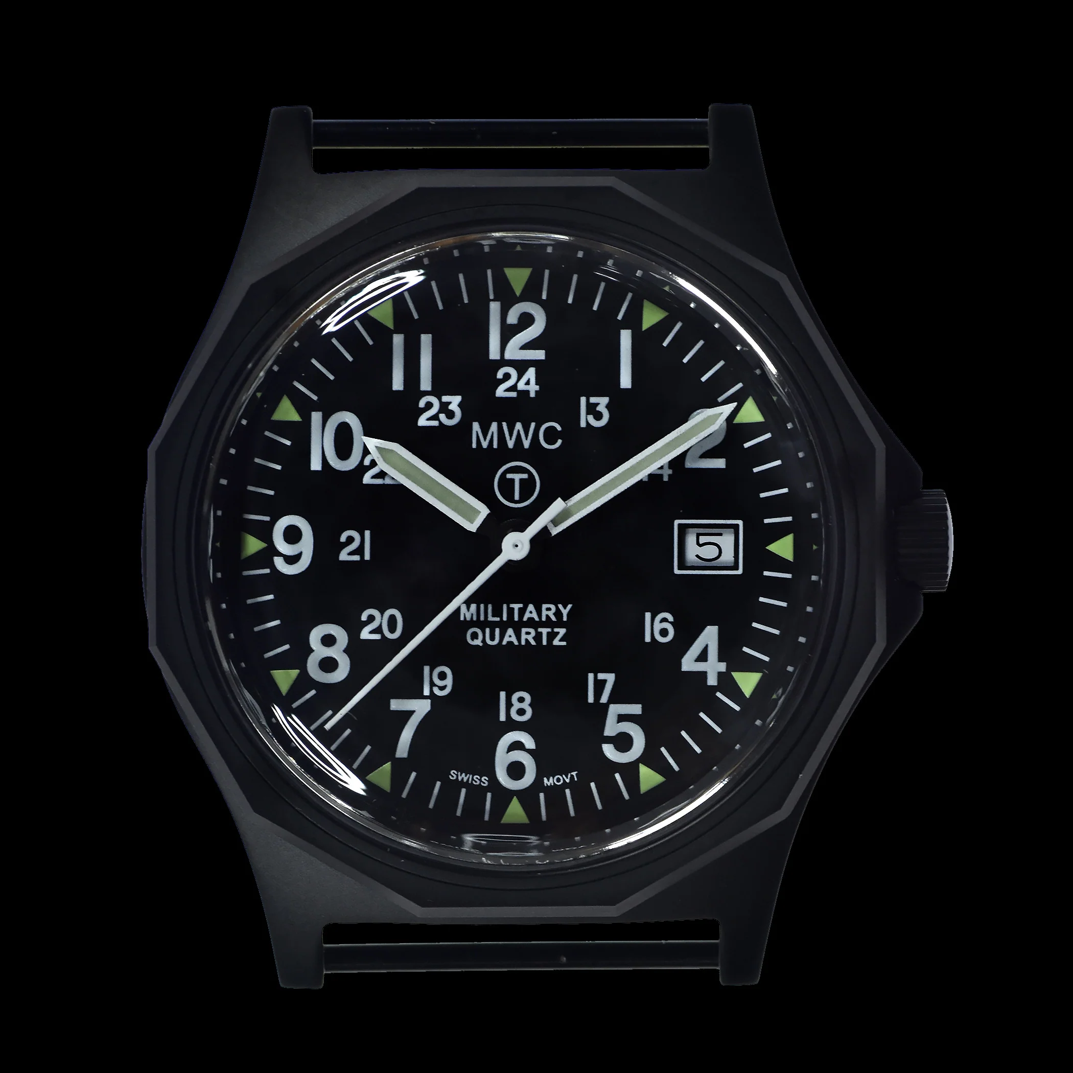 MWC G10 - Remake of the 1982 to 1999 Series Watch in Black PVD Steel with 12/24 NATO dial Pattern, Plexiglass Crystal and Battery Hatch - Image 2