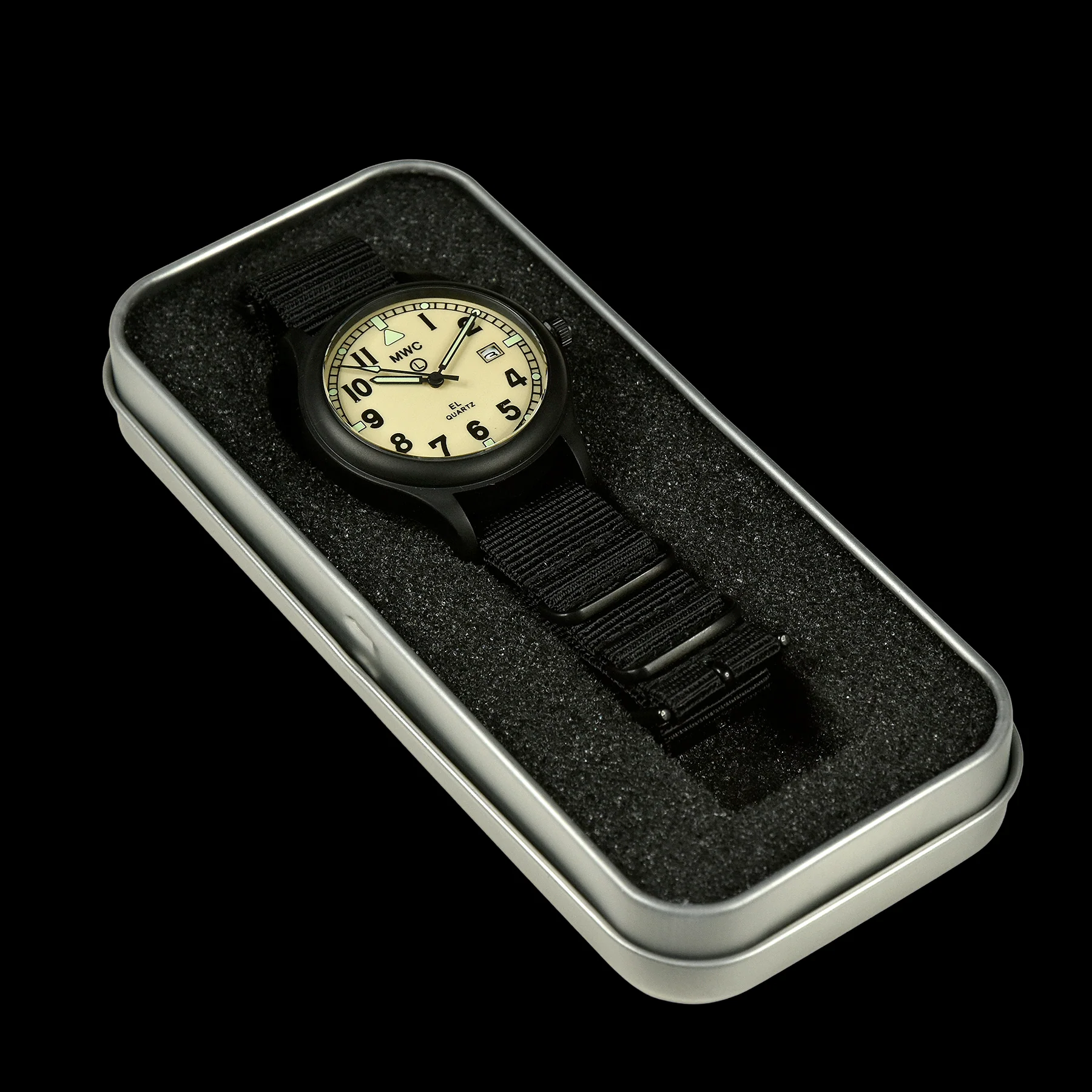 MWC G10EL Black PVD Steel General Service Watch with Electroluminescent (EL) Backlit Dial - Image 6