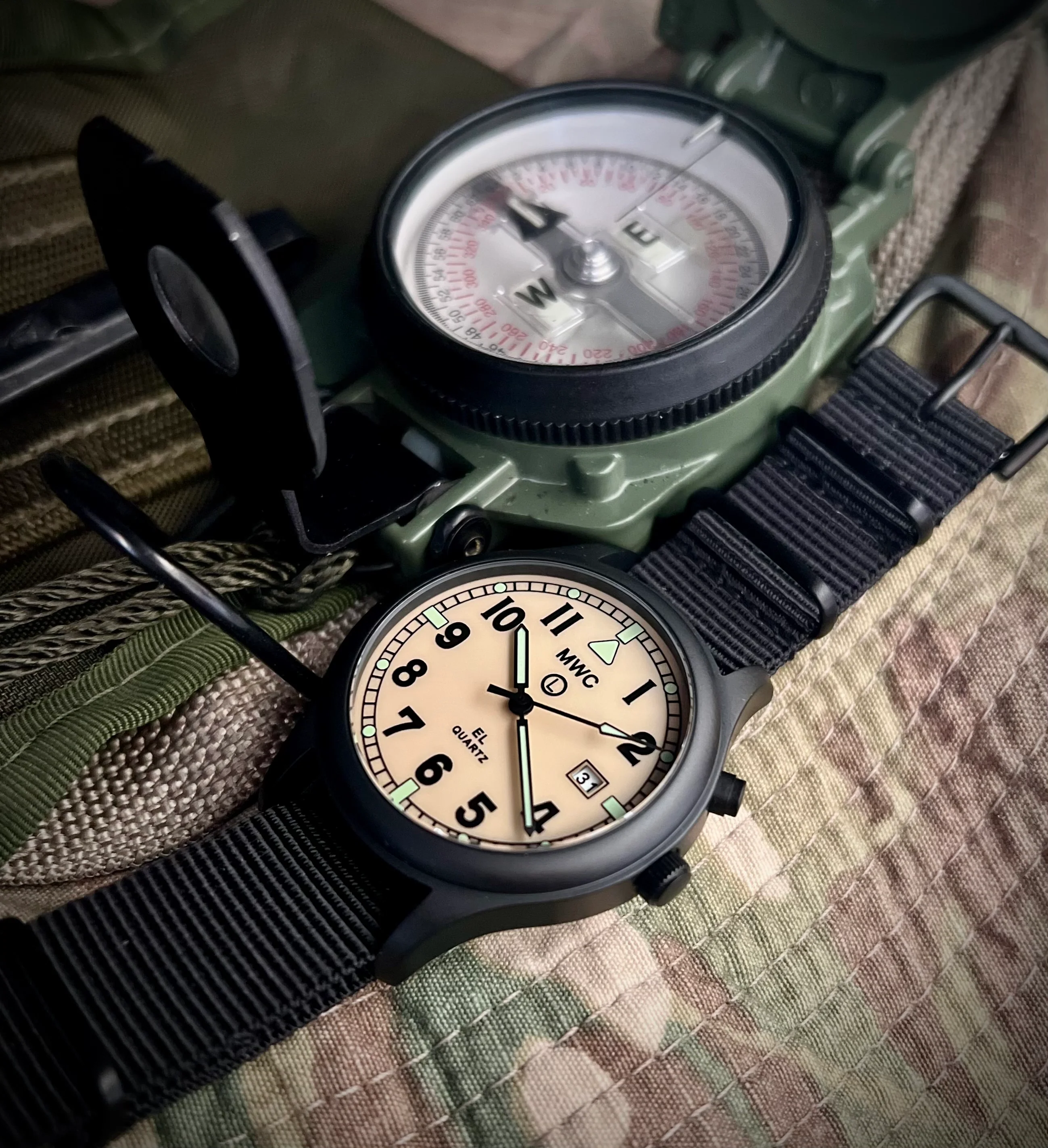MWC G10EL Black PVD Steel General Service Watch with Electroluminescent (EL) Backlit Dial - Image 9
