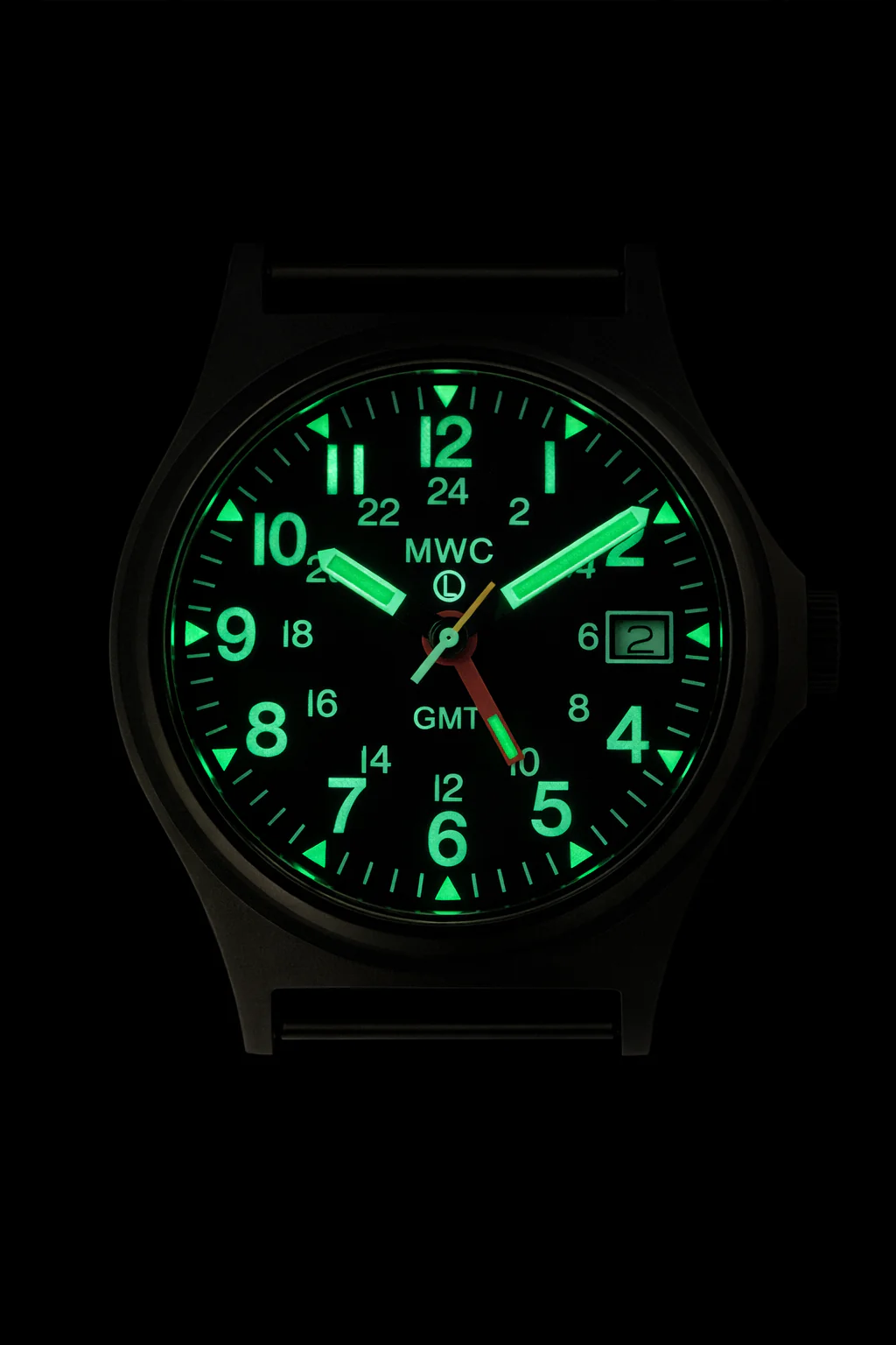 MWC GMT (Dual Time Zone) 200m/660ft Water resistant Military Watch in Stainless Steel Case with Screw Crown - Image 4