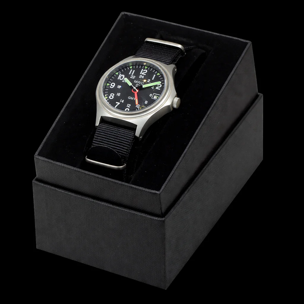 MWC GMT (Dual Time Zone) 200m/660ft Water resistant Military Watch in Stainless Steel Case with Screw Crown - Image 7