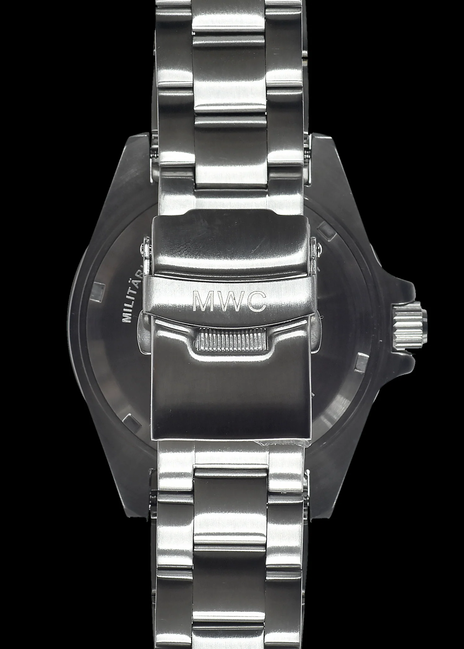 MWC GMT (Dual Time Zone) Stainless Steel Military Watch with Sapphire Crystal and Ceramic Bezel on a Matching Stainless Steel Bracelet - Image 3