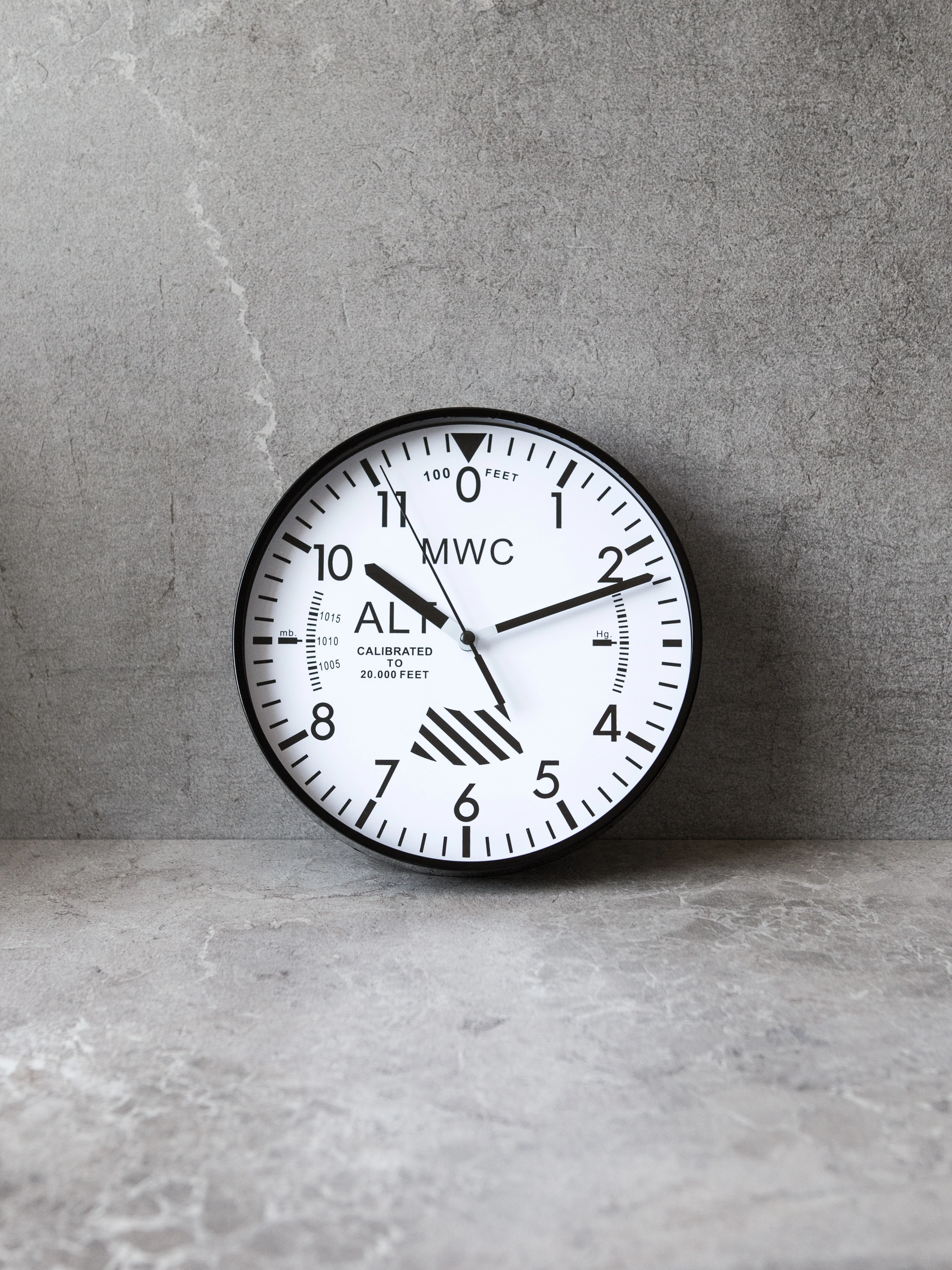 MWC Limited Edition Altimeter Wall Clock with White Dial, Silent Quartz Movement and Sweep Second Hand (Size 22.5 cm / approx 9") - Image 5
