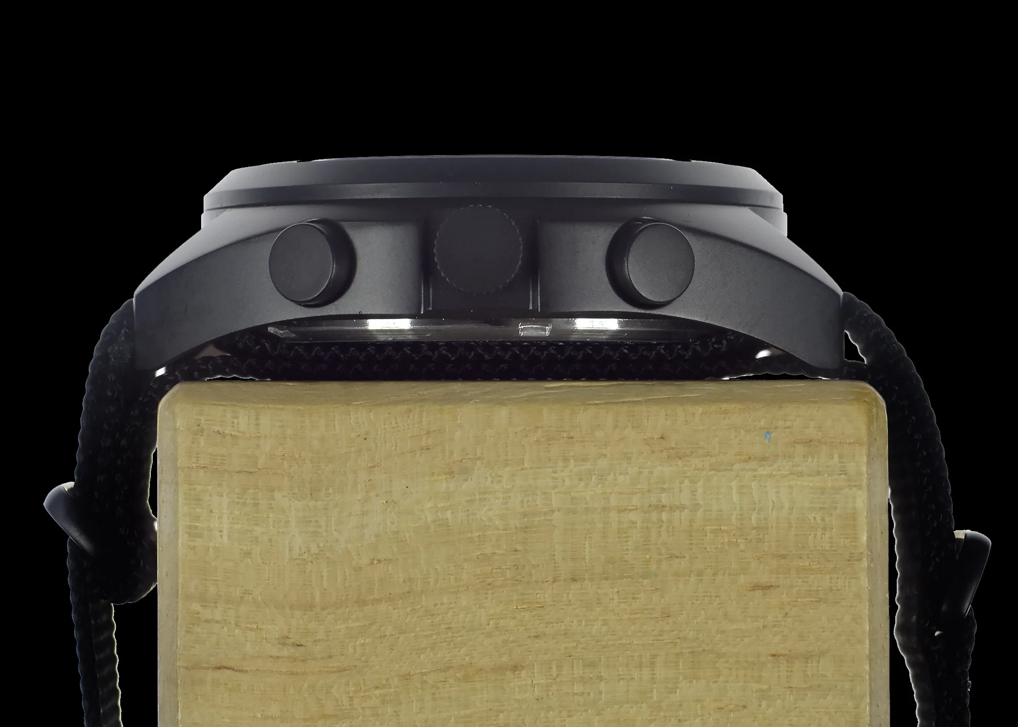 MWC Mechanical/Quartz Hybrid NATO Pattern Military Pilots Chronograph in Non Reflective Black PVD Finish - Image 3