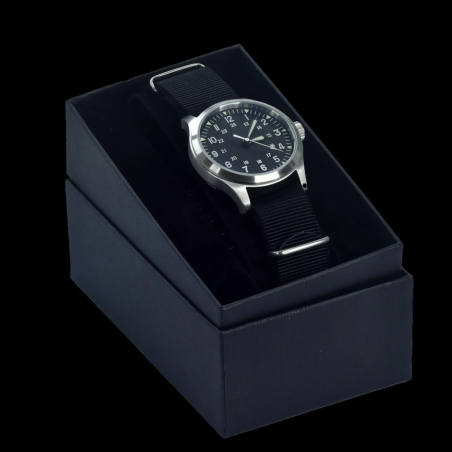 MWC Mk III Stainless Steel 1950's Pattern 100m Water Resistant Automatic Military Watch with Sapphire Crystal (12/24 Hour Dial Variant) - Image 7