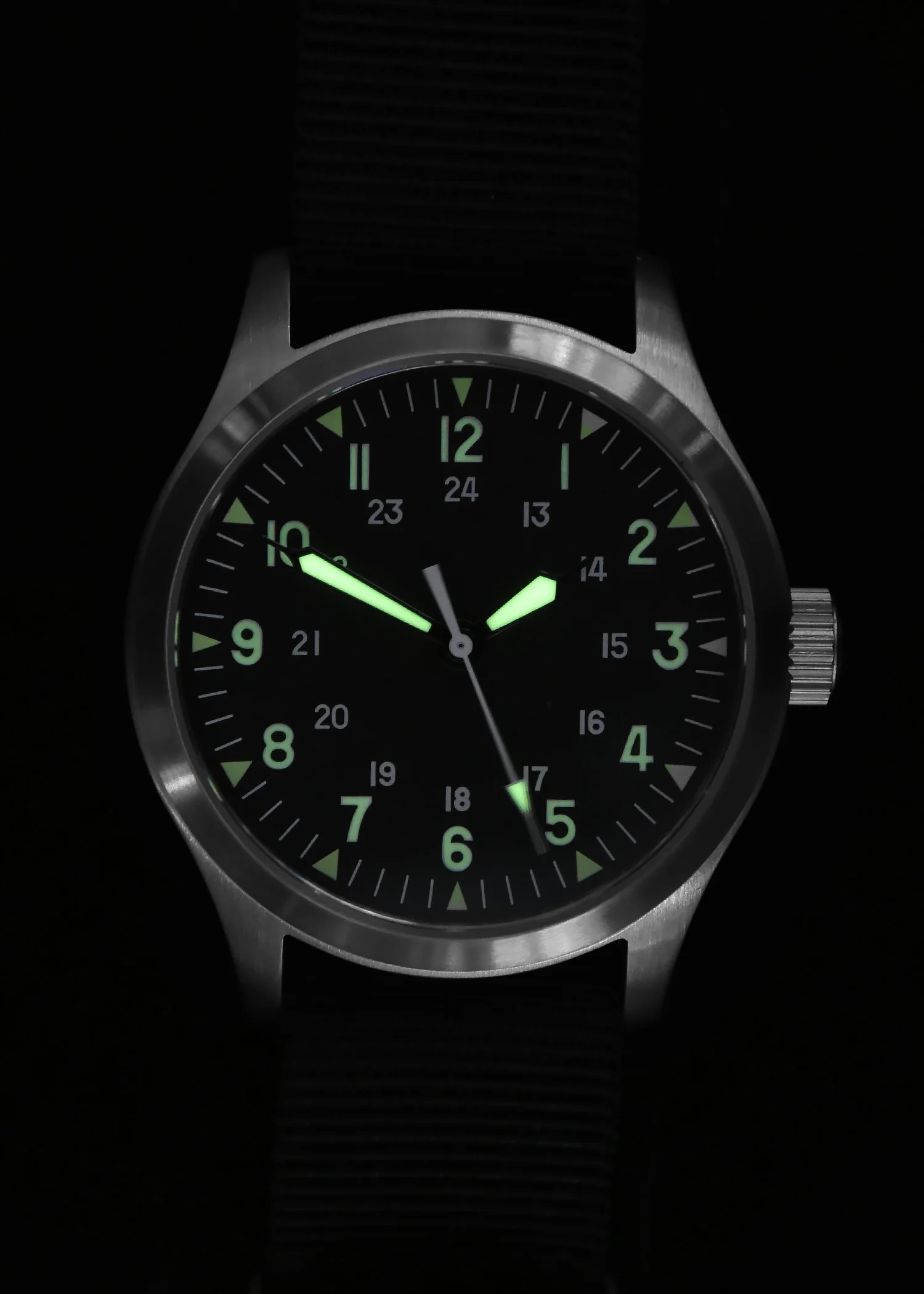 MWC Mk III Stainless Steel 1950's Pattern 100m Water Resistant Automatic Military Watch with Sapphire Crystal (12/24 Hour Dial Variant) - Image 3