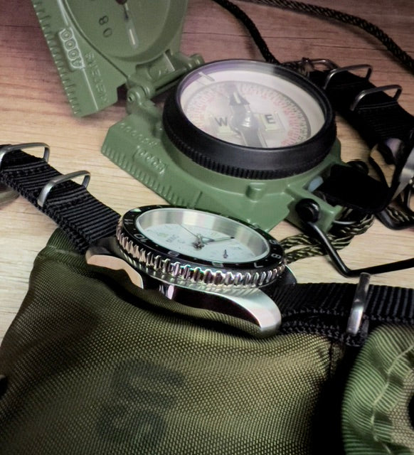 MWC NATO Pattern Stainless Steel Military Pilots Chronograph with Sapphire Crystal and Swiss Ronda Movement- 12 Hour GMT Bezel - Image 12