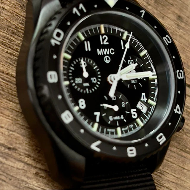 MWC NATO Pattern Stainless Steel Military Pilots Chronograph with Sapphire Crystal and Swiss Ronda Movement - 12 Hour GMT Bezel and GTLS/Tritium Illumination - Image 18