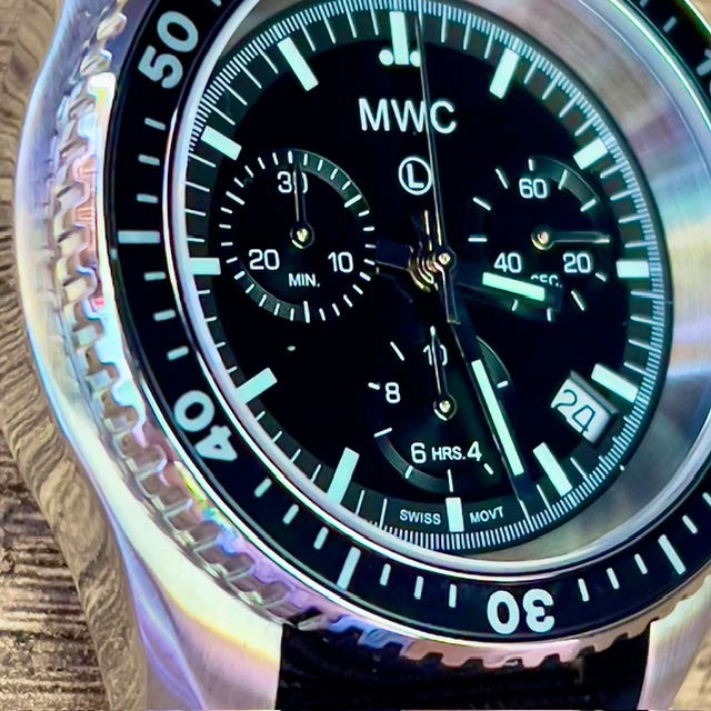 MWC NATO Pattern Stainless Steel Military Pilots Chronograph with Sapphire Crystal and Swiss Ronda Movement - Image 14