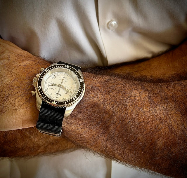 MWC NATO Pattern Stainless Steel Military Pilots Chronograph with Sapphire Crystal and Swiss Ronda Movement - Image 11