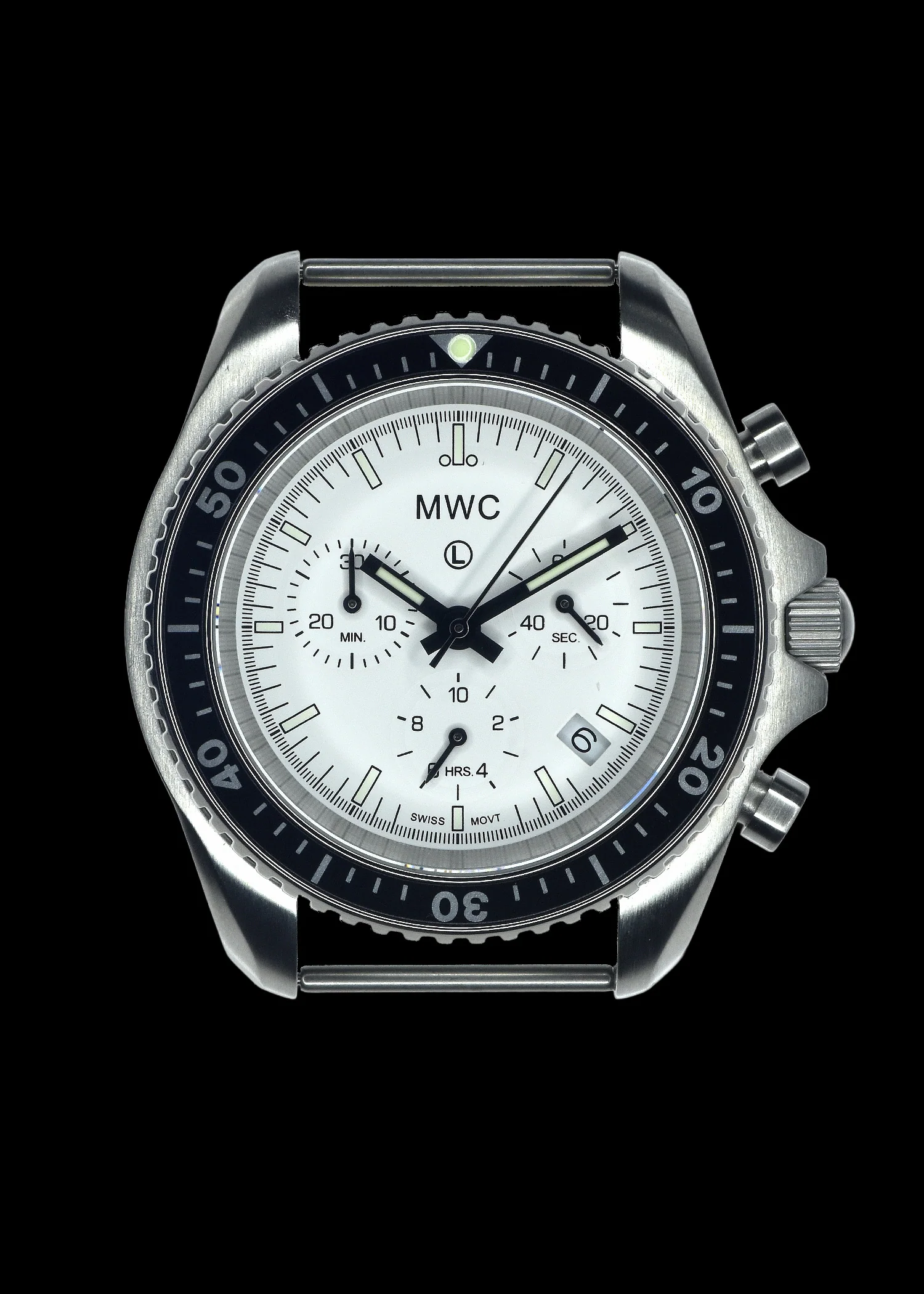 MWC NATO Pattern Stainless Steel Military Pilots Chronograph with Sapphire Crystal and Swiss Ronda Movement - Image 3