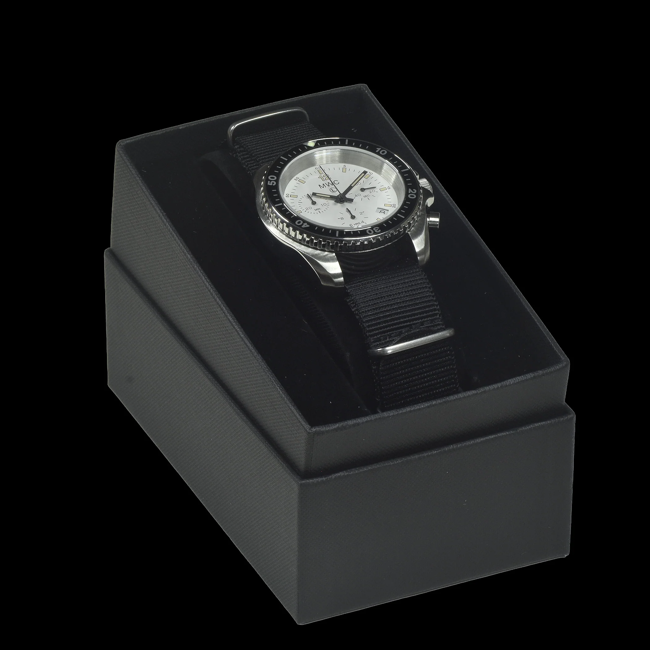 MWC NATO Pattern Stainless Steel Military Pilots Chronograph with Sapphire Crystal and Swiss Ronda Movement - Image 7