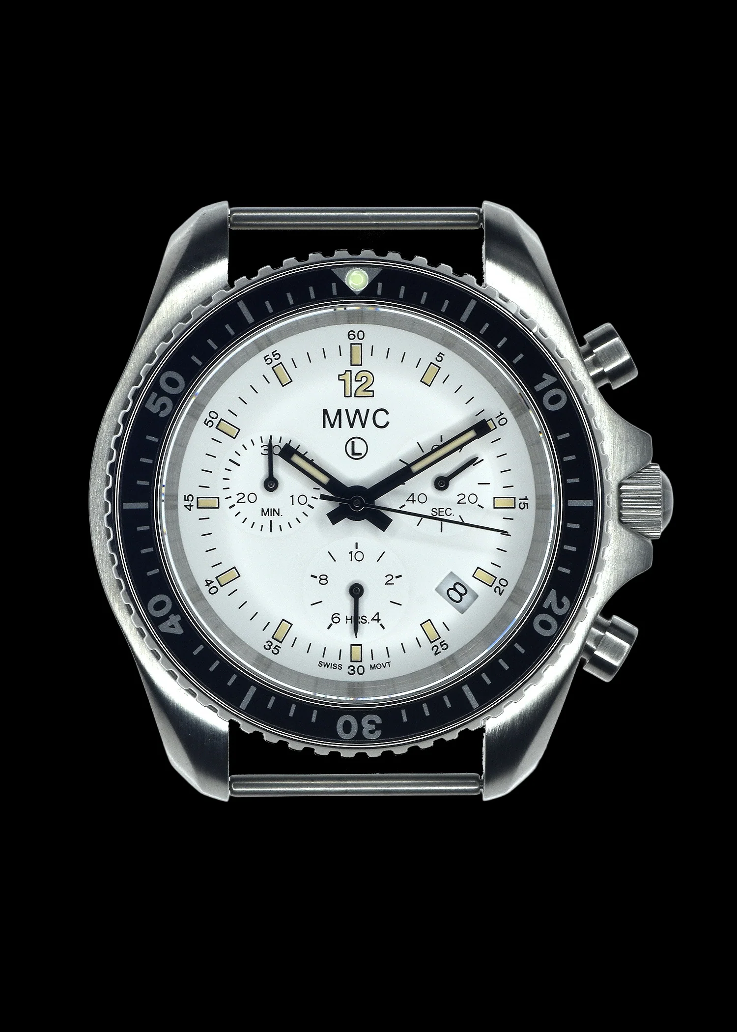 MWC NATO Pattern Stainless Steel Military Pilots Chronograph with Sapphire Crystal and Swiss Ronda Movement - Image 3
