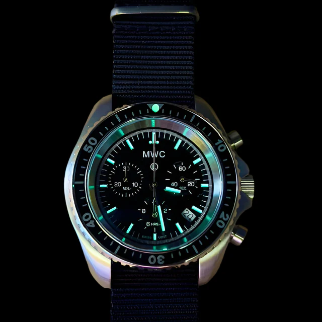 MWC NATO Pattern Stainless Steel Military Pilots Chronograph with Sapphire Crystal and Swiss Ronda Movement - Image 3