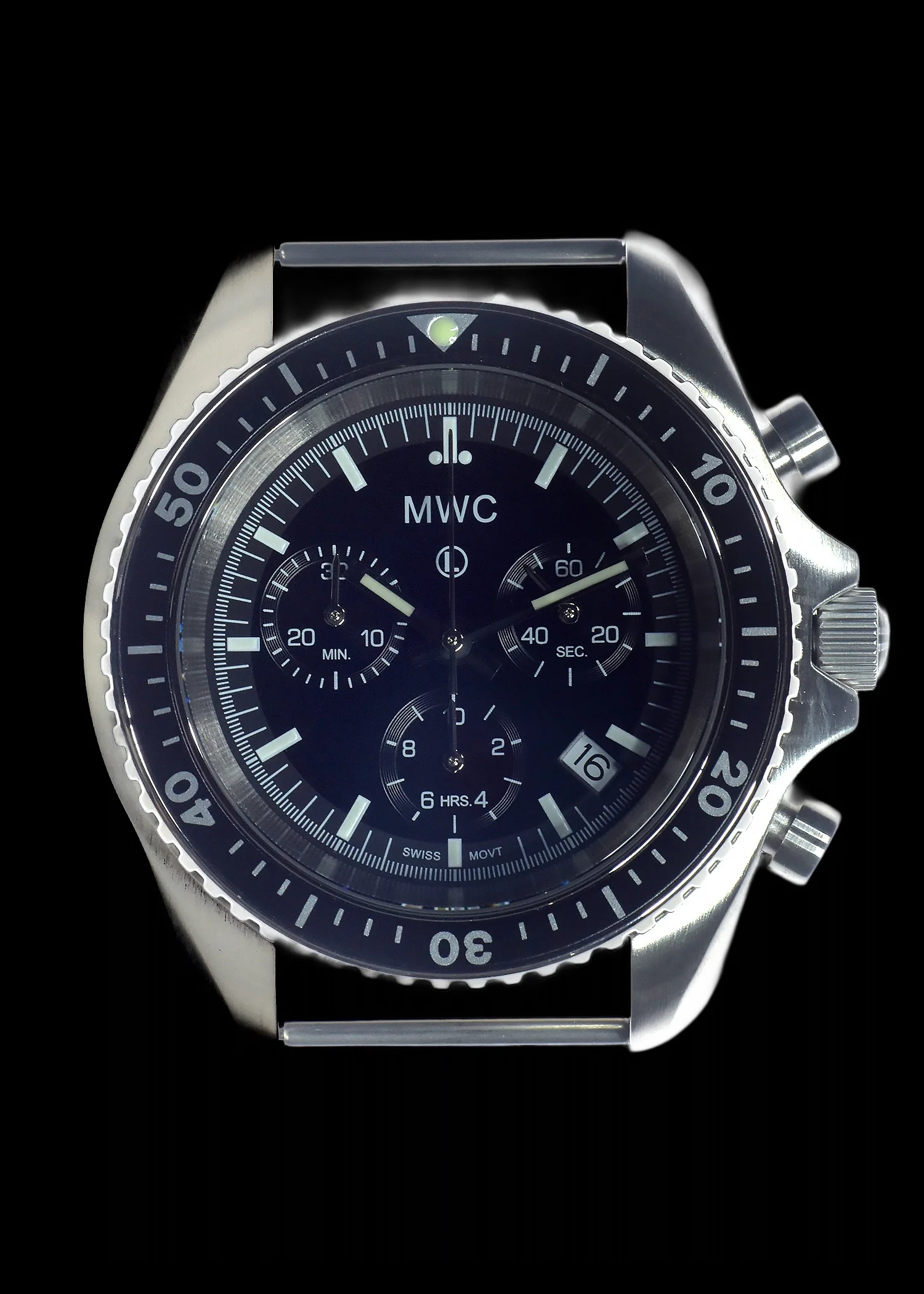 MWC NATO Pattern Stainless Steel Military Pilots Chronograph with Sapphire Crystal and Swiss Ronda Movement - Image 5