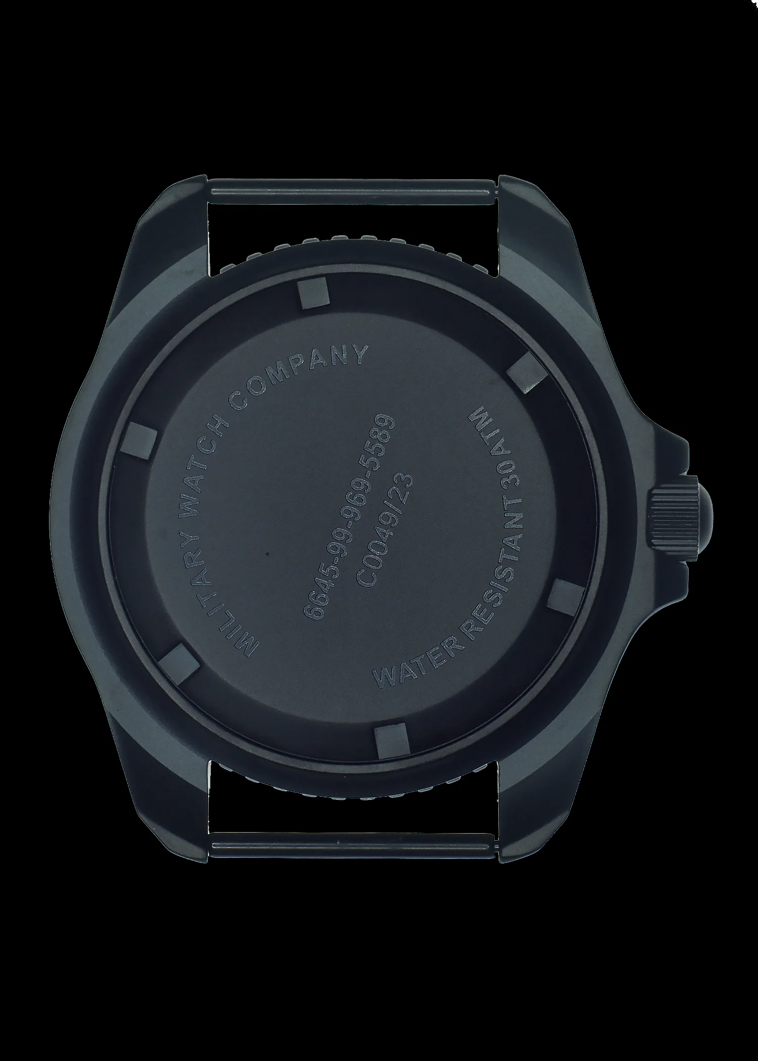 Pair of Black 20mm PVD Watch Pins Designed to Create the Appearance of a Military Watch with Fixed Solid Bars - Image 2
