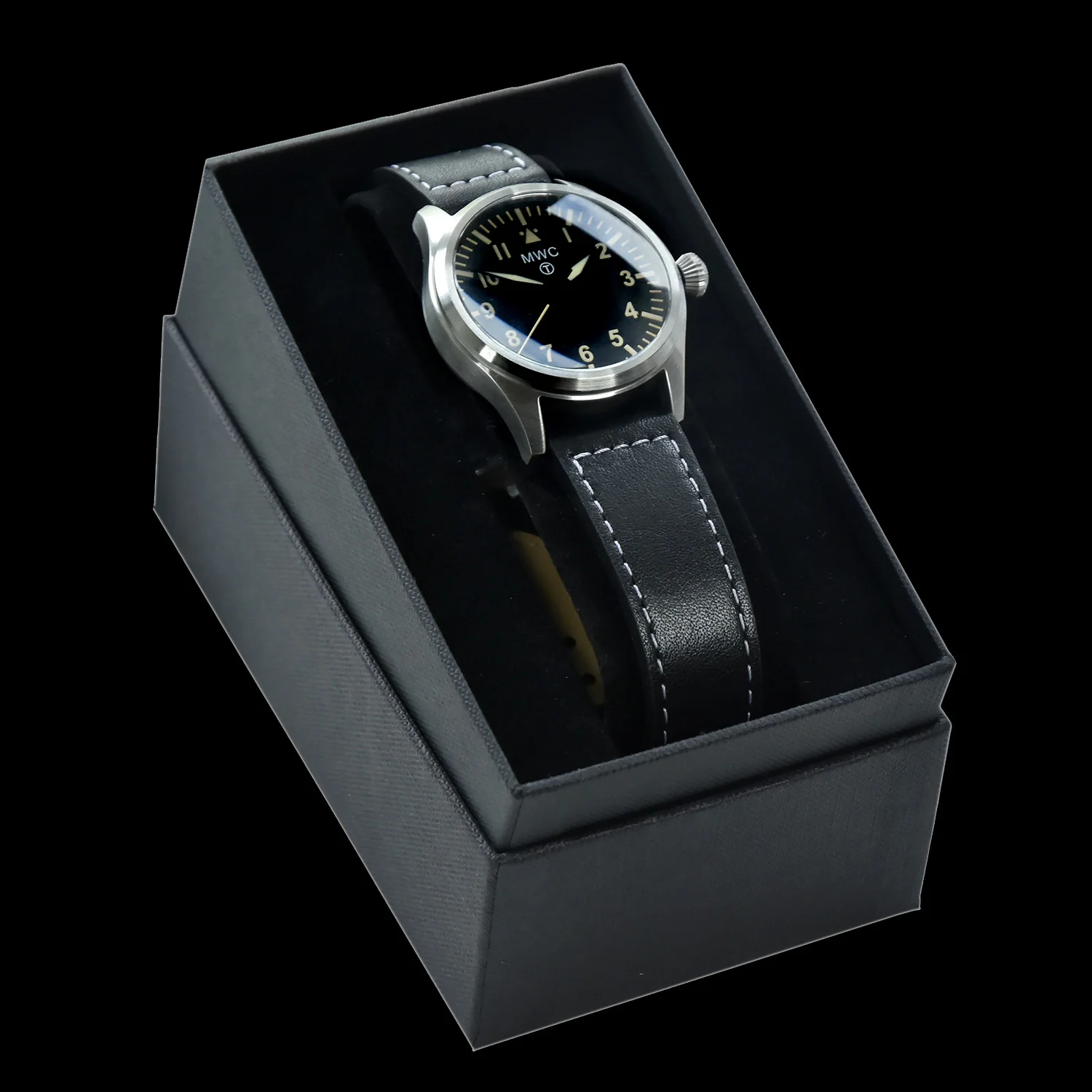 MWC Classic 40mm Stainless Steel Aviator Watch with Hybrid Movement and 100m Water Resistance - Image 5